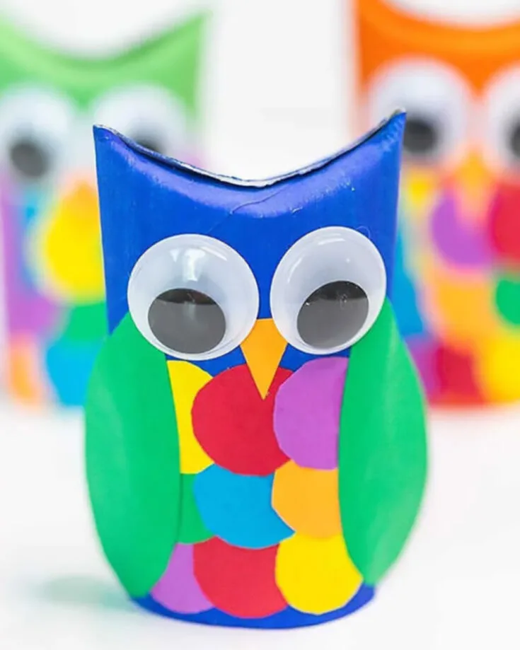 This adorable and colorful owl toilet roll craft is a hoot! Kids are going to love making this adorable owl. They can choose their favorite colors and personalize this fun owl to their liking.