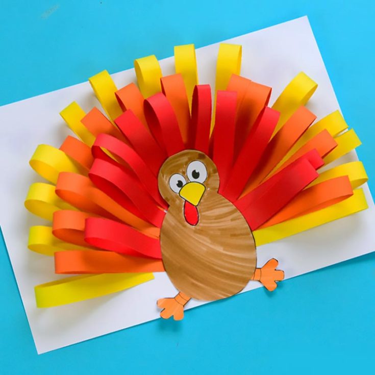 The fact that multiple turkey crafts can be made from one template makes it such an adaptable craft! You can also swap out the colored paper for actual leaves to add a natural touch.