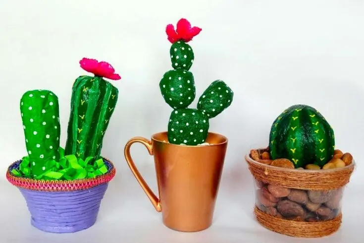 Make these adorable cacti out of newspaper and tissue paper for a fun craft day with the kids. They are kid-friendly and won't poke your skin or fingers in any way!
