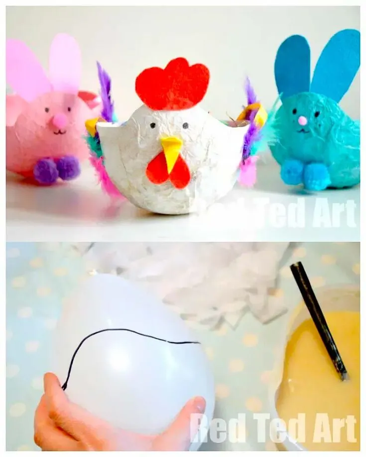 Let's repurpose old tissue paper from gift wrap or store wrapping paper to make a super fun and easy Hen Easter Basket. There are also Bunny Easter Basket variations.