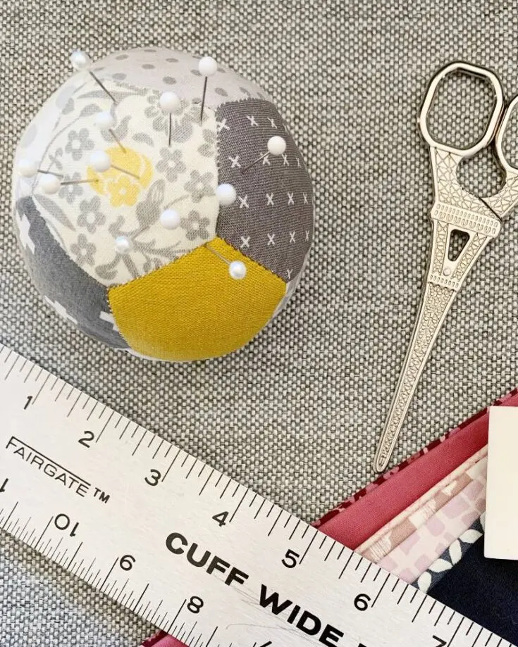 Try this pearl pincushion pattern for a pin cushion with a different shape. It has a simple design, but you can mix and match with different patterns and textures to make yours unique!