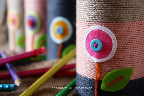 yarn wrap pencil holder