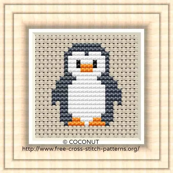 penguin free cross stitch pattern