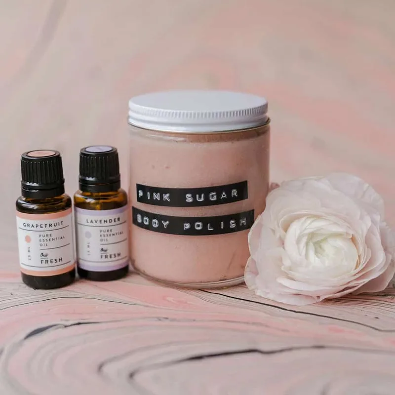 Whip up an exfoliating gift this Mother&rsquo;s Day with a super simple pink sugar body polish! Mix together some sugar, coconut oil, and a dash of vanilla for a sweet-smelling body scrub that will pamper Mom on her big day.