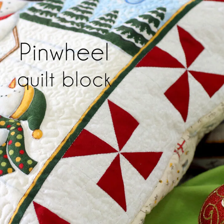 Tutorial on how to sew a pinwheel quilt block together from a quick and easy Half Square Triangles (HST), all quilters must know to patch this.