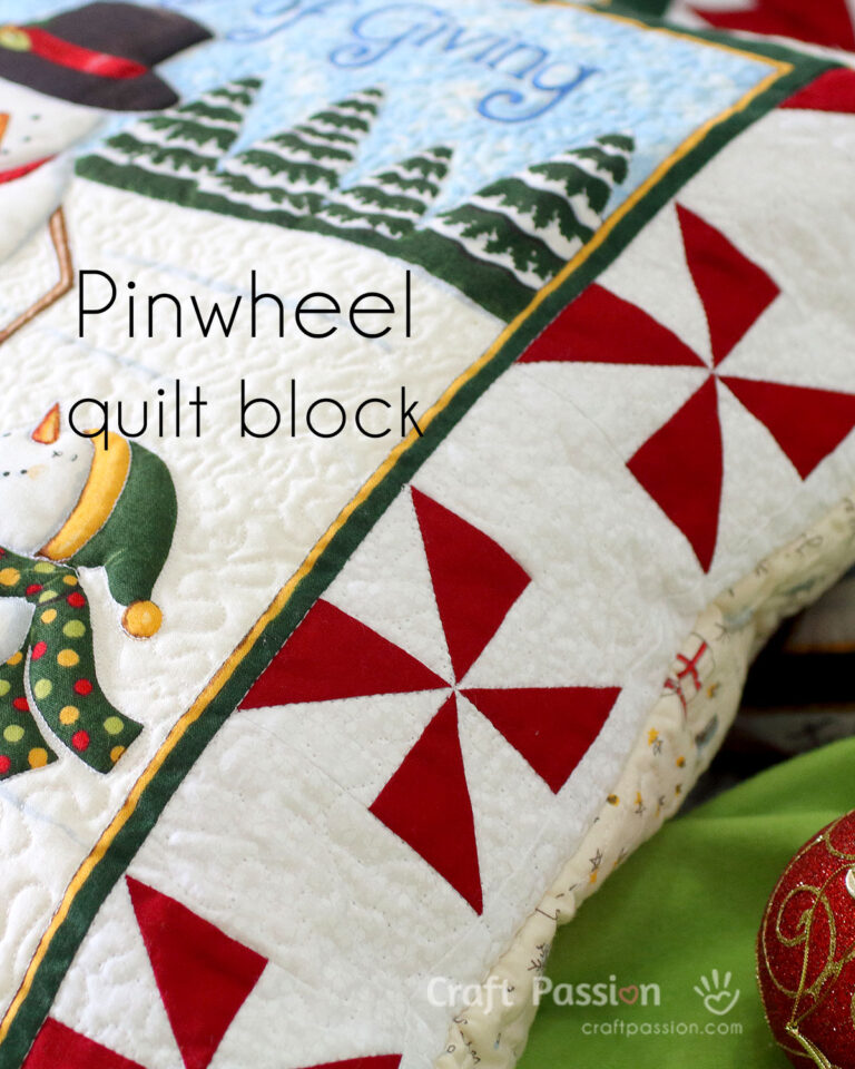 Tutorial on how to sew a pinwheel quilt block together from a quick and easy Half Square Triangles (HST), all quilters must know to patch this.
