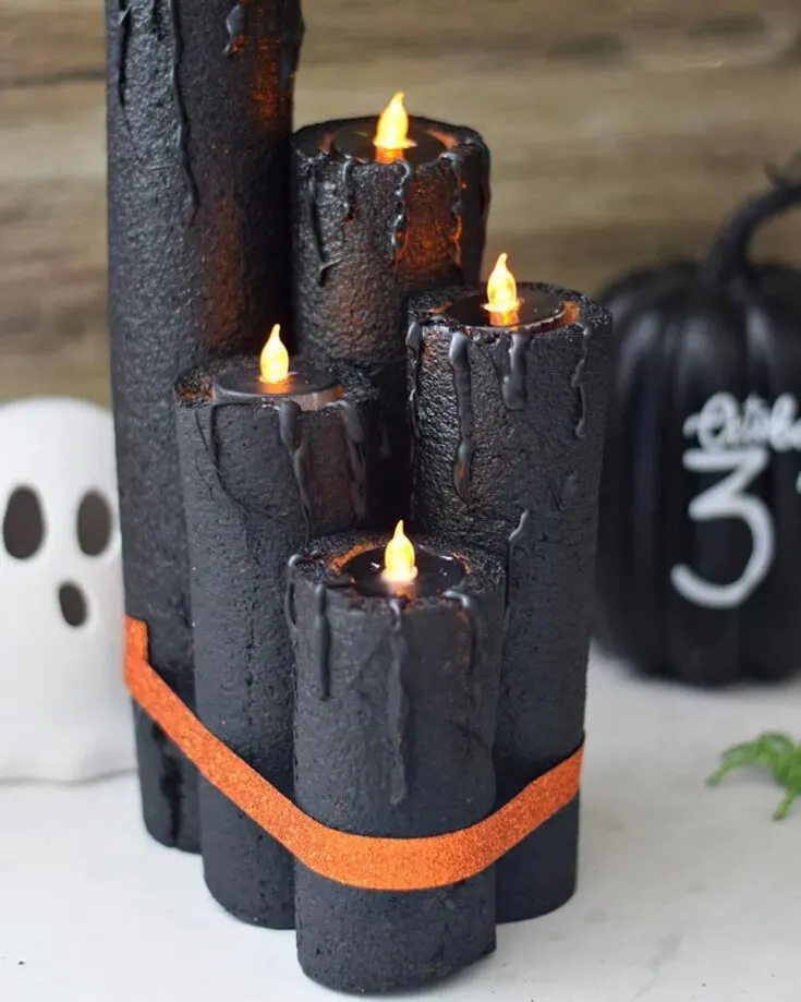 Swim into some freaky fun using a pool noodle and transform it into a spooky candle! These make the perfect Halloween crafts for kids as they are simple and easy to make. With a splash of creativity, turn it into a magical torch!