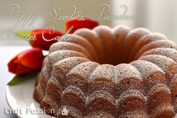 This delicious pandan poppy seed butter cake is light, fragrant, and infused with pandan flavor, along with a delightful crunch from the poppy seeds.