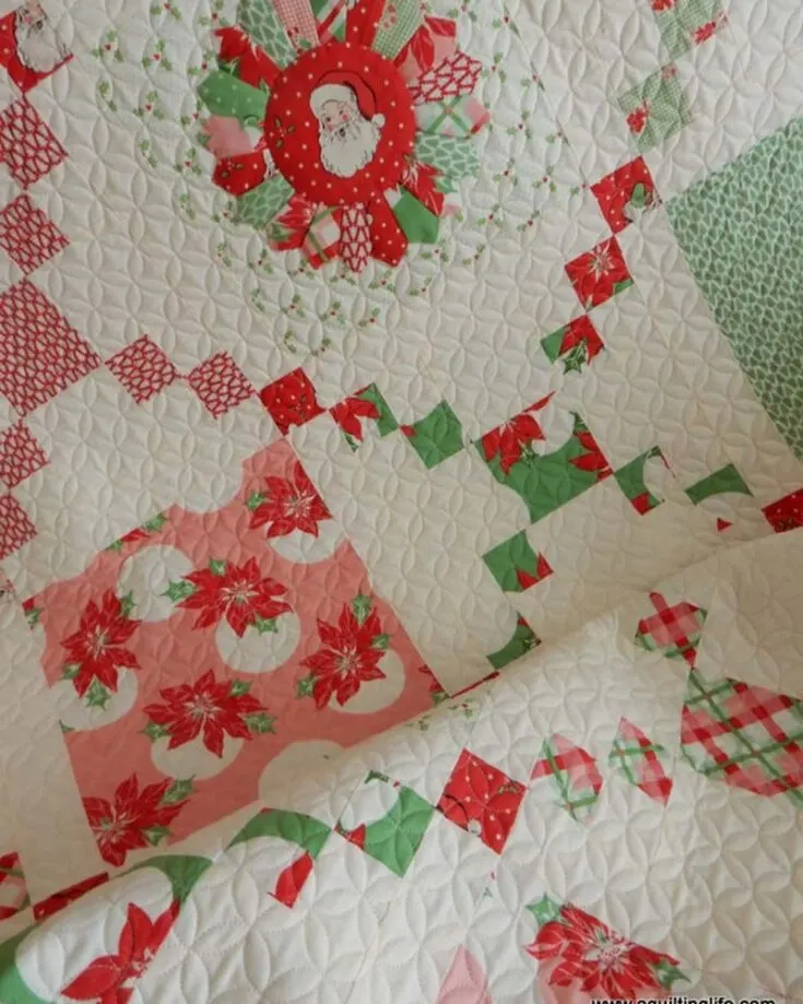 Make it a wall hanging, a picnic blanket, or a quilt as it is! This Pot Luck Quilt is perfect for quilters of all levels, and this pattern will guide you through quilting a cozy, patchwork masterpiece using the Dresden applique method. This beautiful quilt finishes at 65 &frac12;&rdquo; x 76 &frac12;&rdquo;.
