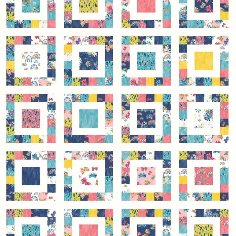 Get the party started with this jelly roll quilt pattern! The playful design offers a fun and festive way to showcase your favorite fabric pre-cuts. Turn this into a wonderful gift on any occasion to share the beauty of quilting with your friends and family. Size: 58" x 72"