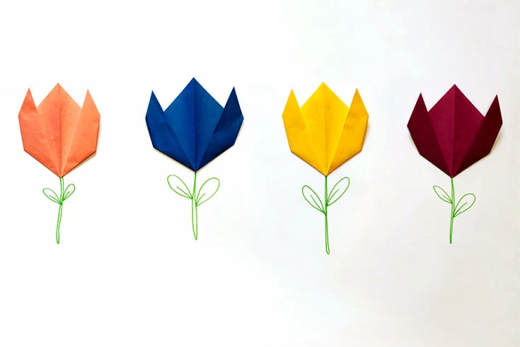 This is a simple origami flower tutorial for pre-schoolers. Starting to fold origami at a young age helps with motor skill development.