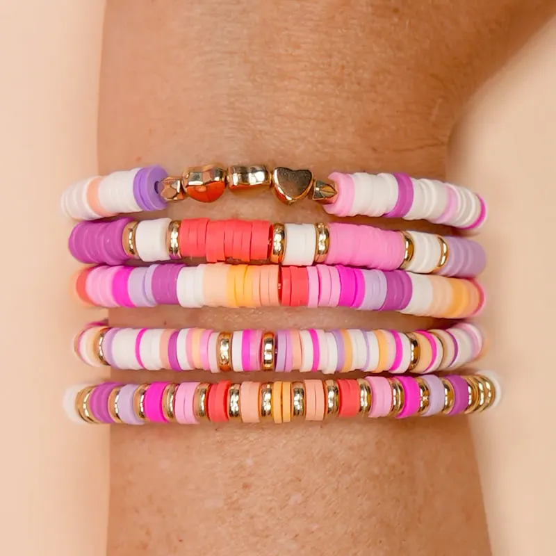 Here's another variation of clay bead bracelet ideas that you can try! Make these preppy bracelets in sunset gradient to exchange with your friends for any occasion. Just click the link below and follow the tutorial.