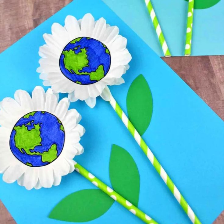 Part of saving the planet is also saving our lovely sea turtles. If you have some plastic straws at home that you&rsquo;re thinking of tossing out, you can recycle them into this eco-fun craft! Simply print, snip, and create your floral designs while adding a touch of green joy to your Earth Day celebration!