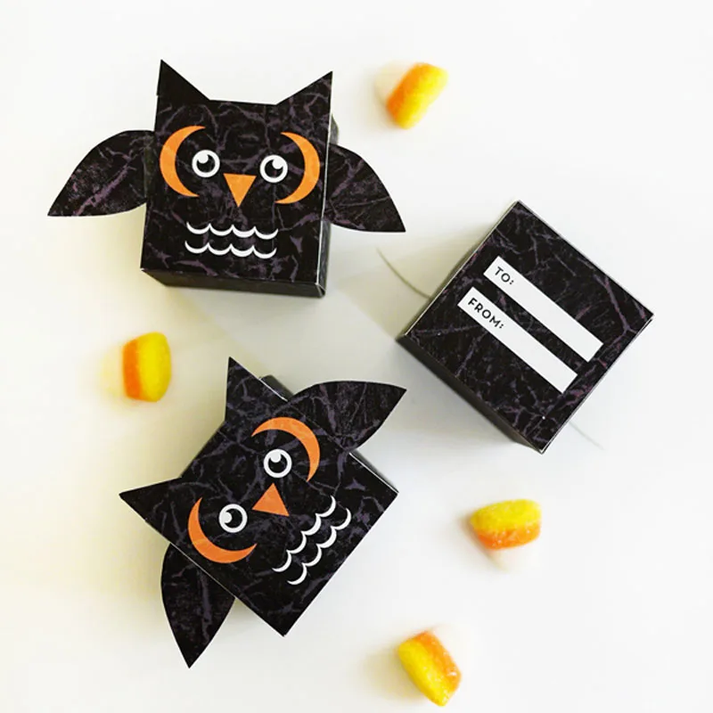 Halloween is the perfect time for dressing up candy! Whether hosting a party or surprising trick-or-treaters, these spooky owl favor boxes are a fantastic way to package treats. Check out the free printable spooky owl treat box to add a fun touch to your goodies!