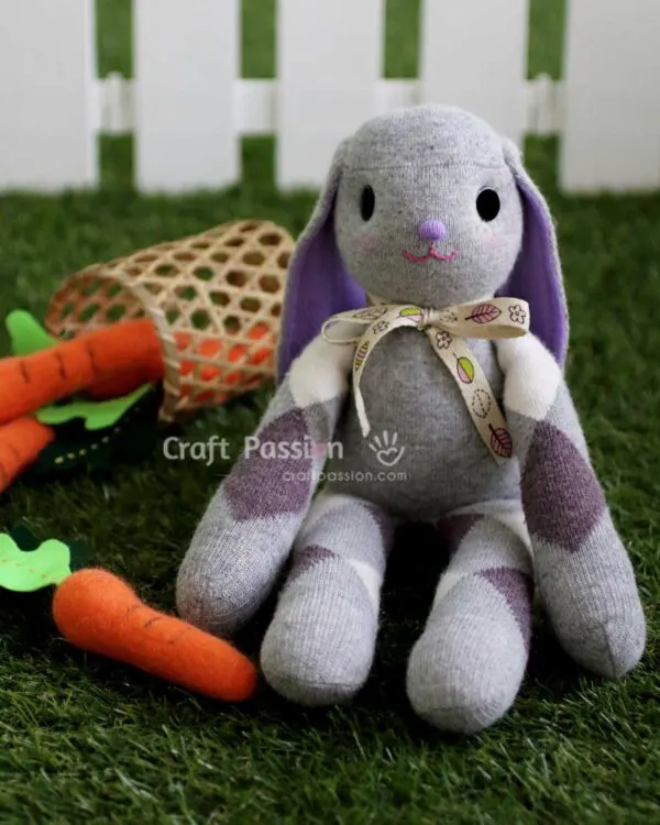 sock bunny stuffed animal sewing pattern