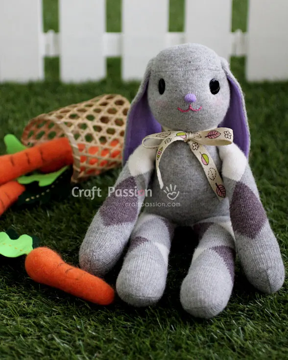 sock bunny stuffed animal sewing pattern
