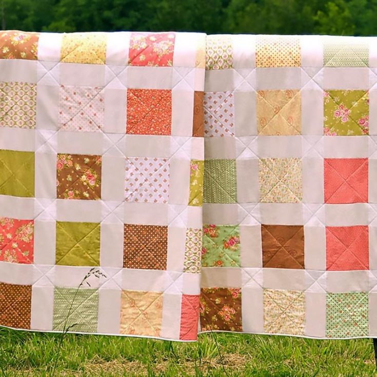 It's easy, breezy, and totally cuddly! This lovely summer quilt is ideal for beginners because it's a fast project to hop on and looks so cohesive. This 92" x 96" quilt features the softly nostalgic Frech Cottons collection from Joanna Figueroa, and it's so calming to the eyes.