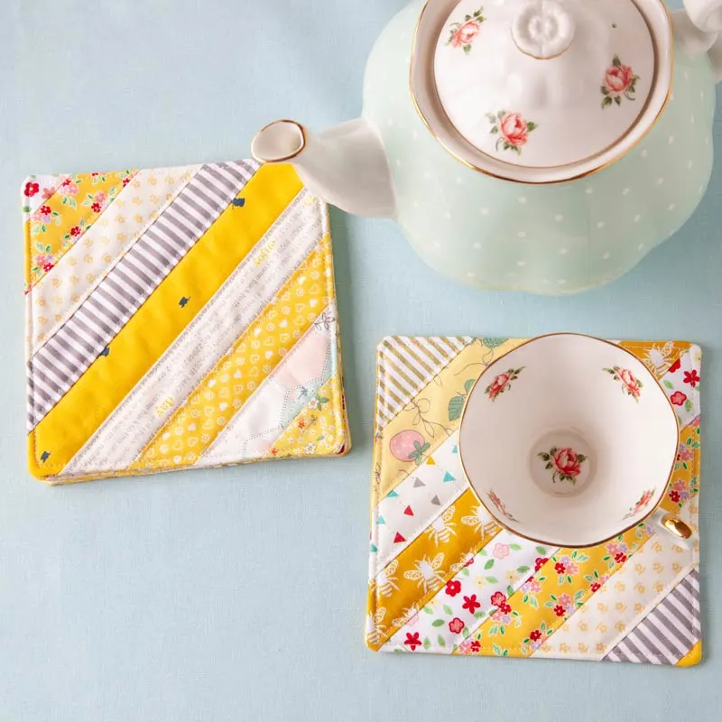 These quilted square coasters are the perfect Mother's Day gift for Mom! Not only are they a breeze to make, but they also bring a warm and cheerful vibe to any room, making afternoon tea even more delightful.