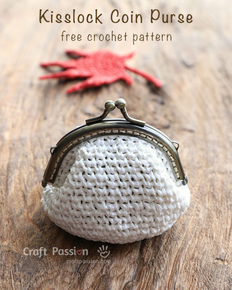 Get free crochet pattern to make a beautiful kisslock coin purse. The crochet pattern comes in written instruction and photos. Beginner can do it.