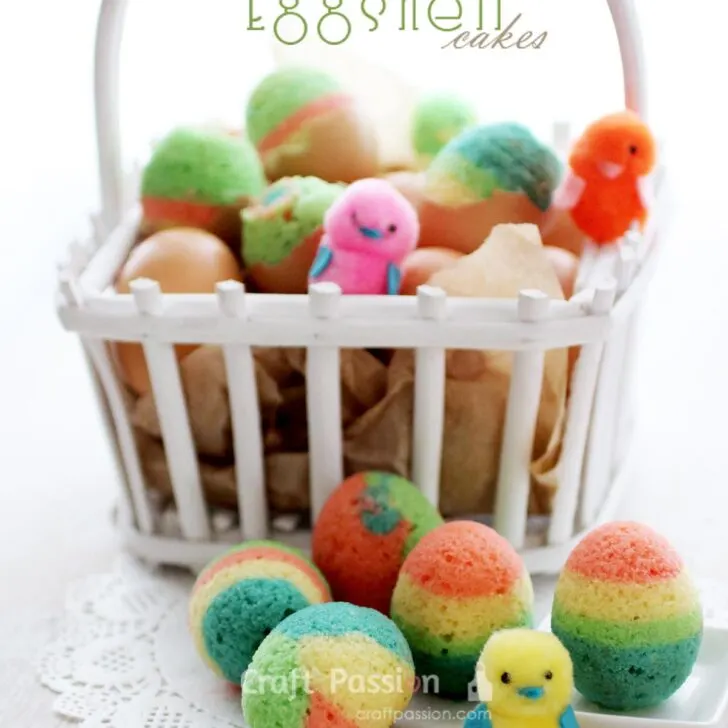 Colorful Eggshell Easter Cakes