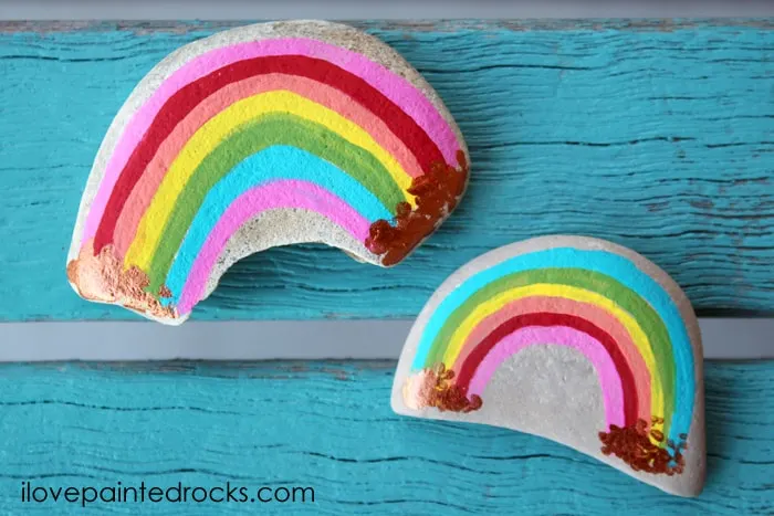 how to diy rainbow rock painting