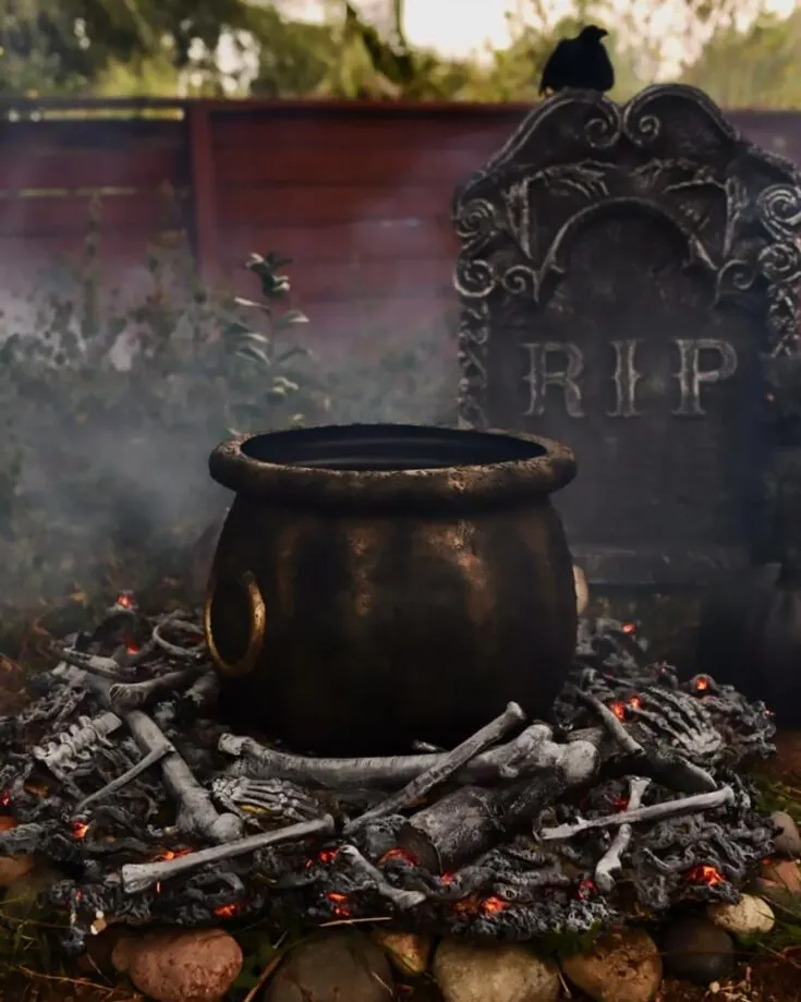 Brew up some spooky fun with this realistic cauldron. Watch as the cauldron bubbles and gurgles to the eerie aura of the 31st! Neighbors and onlookers will definitely gawk in awe at this realistic Halloween prop!