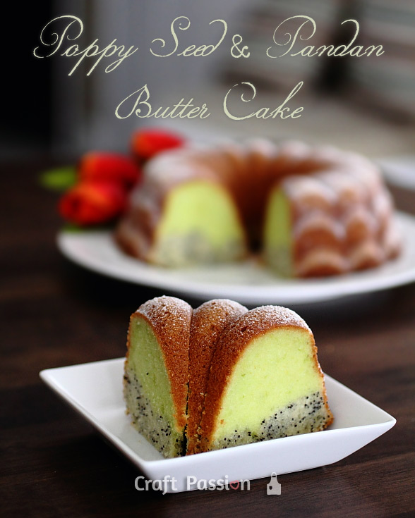 This delicious pandan poppy seed butter cake is light, fragrant, and infused with pandan flavor, along with a delightful crunch from the poppy seeds.