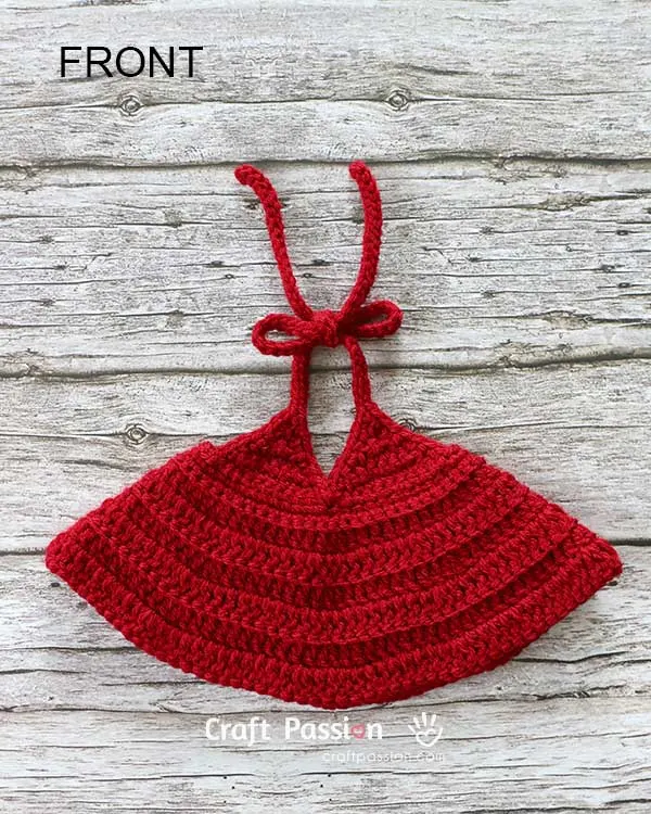 crochet red dress for doll