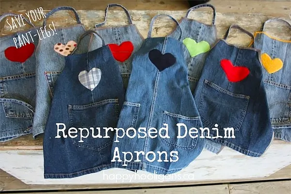 Rather than throwing out your old worn-out jeans, why not repurpose them into a denim apron for kids! You're sure to like how hassle-free it is as it's quite sturdy and easy to wash.