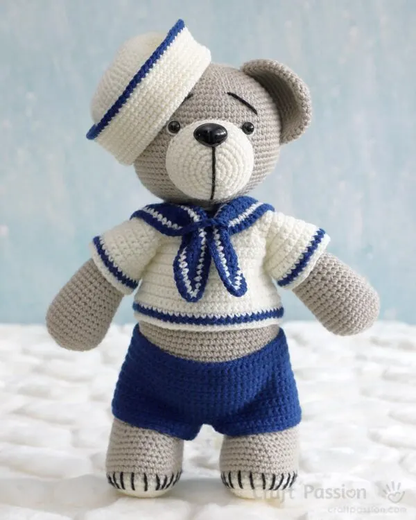 free sailor crochet teddy bear pattern