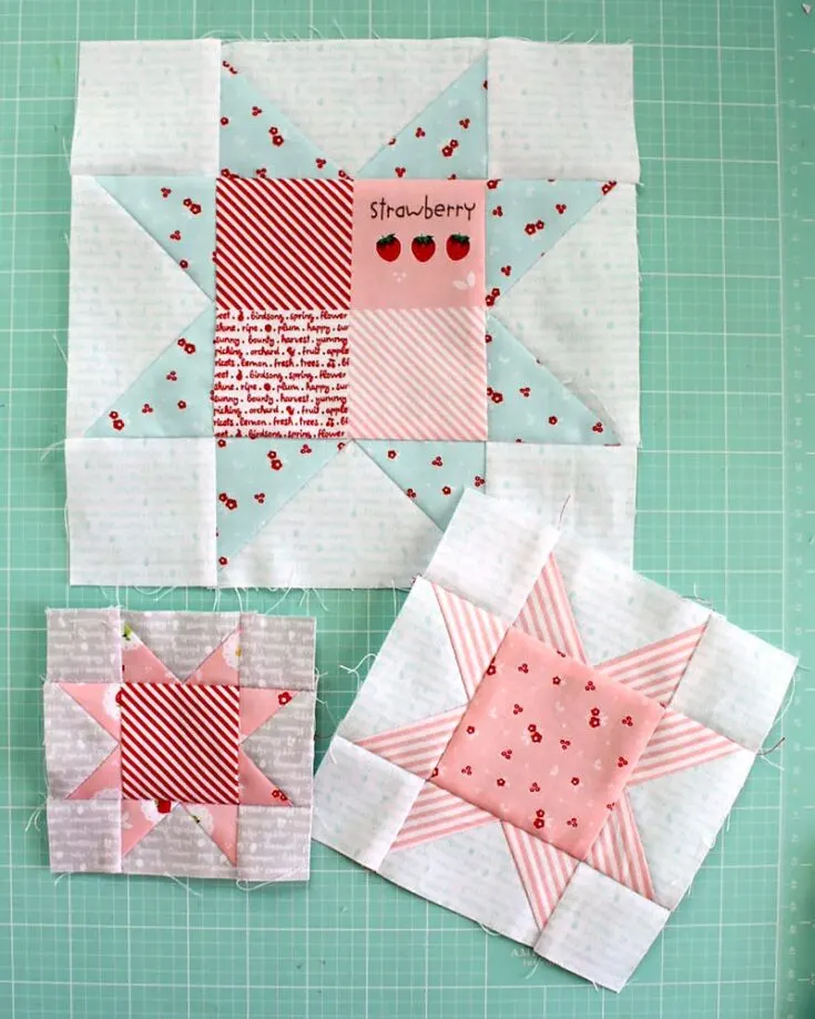This traditional 8-pointed star quilt motif is probably one of the most well-known. It consists of one large square surrounded by four flying geese blocks and four smaller squares to make the entire block. Depending on the fabric and color choices, it can be versatile for creative quilt design!