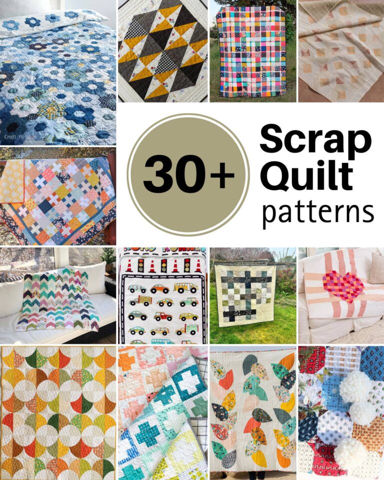 Sew yourself a delightful quilt with this generous list of scrap quilt patterns! We've included designs that range in skill level and personal aesthetics.