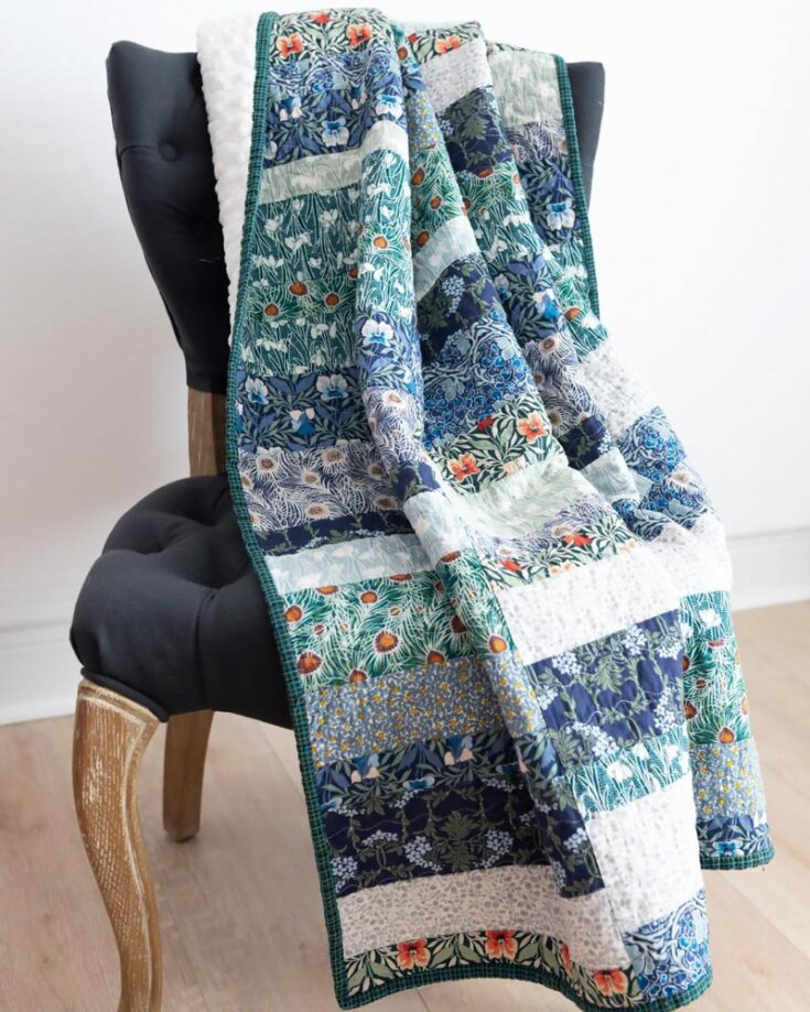 You can get your hands on these adorable Scrappy Strips Quilt Patterns for a reasonable price! Aren&rsquo;t the fabric scraps so gorgeous? They blend seamlessly and well, and it&rsquo;s a straightforward quilt to make! If you plan on making a baby-sized quilt that is 37&rdquo; x 45&rdquo;, you&rsquo;ll need to prepare six different fabrics. If you want to make a lap-sized quilt measuring 54&rdquo; x 60&rdquo;, you&rsquo;ll need 11 different fabric types.