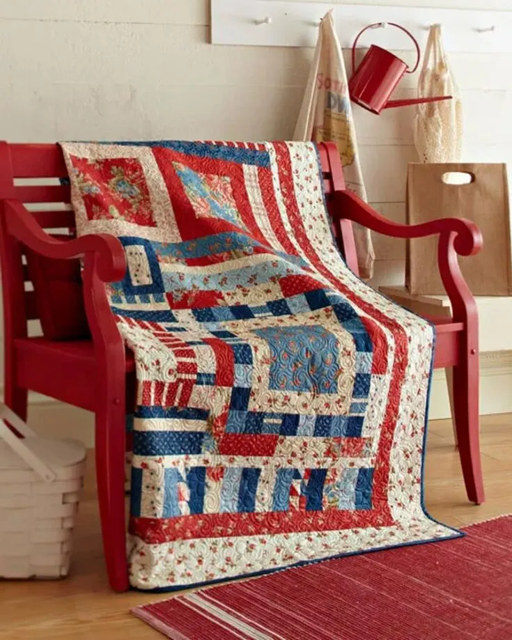 Get ready to capture the coastal charm retreat with this Seaside Cottage quilt pattern! Get a load of beachy bliss as you sew up this design inspired by the sunny shores and the ocean breeze. Perfect to quilt for your next visit to the beach. Size: 70 1?2&rdquo; x 86 1?2"