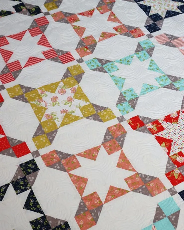 You can get your hands on this gorgeous Seaside Quilt design for a reasonable price! This beautiful pattern captures the essence of a beach getaway with its soothing color palette. It comes with clear instructions that are easy to follow, and the finished size of this quilt is 61 &frac14;&rdquo; x 74 &frac12;&rdquo;.
