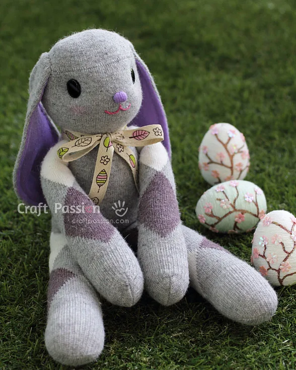 sock bunny stuffed animal sewing pattern