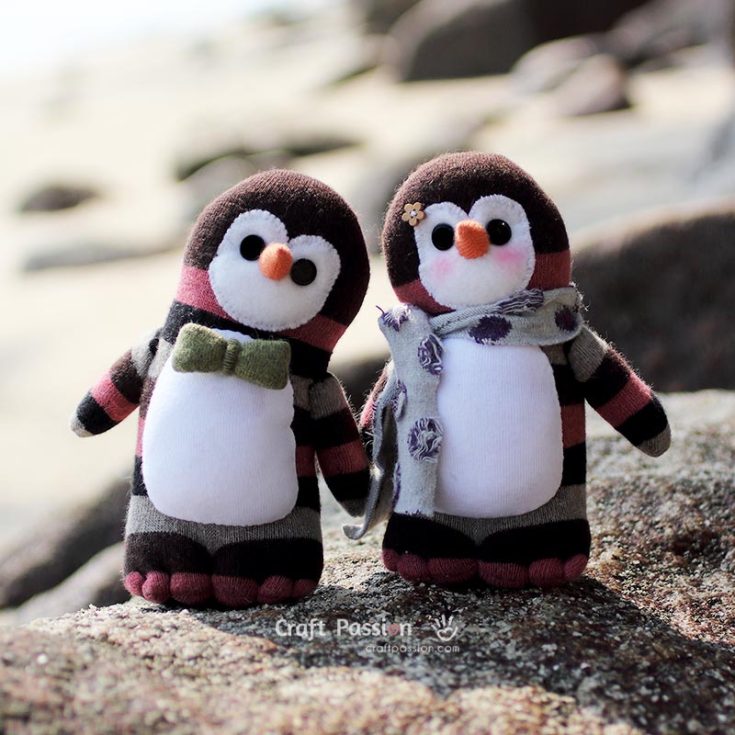 This sock penguin stuffed animal pattern is simple to make and can stand firmly on its own on a flat surface. Get creative and embellish your little penguins with hats, scarves, flowers, and bowties&mdash;anything your heart desires. You can even customize them to represent different family members and friends.