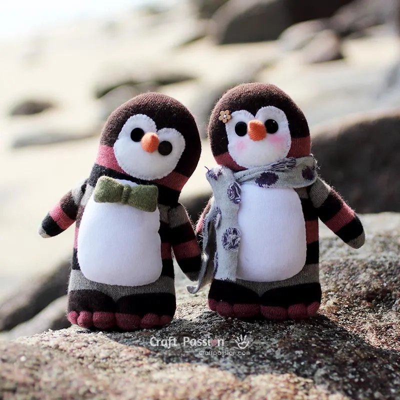 This sock penguin stuffed animal pattern is simple to make and can stand firmly on its own on a flat surface. Get creative and embellish your little penguins with hats, scarves, flowers, and bowties&mdash;anything your heart desires. You can even customize them to represent different family members and friends.