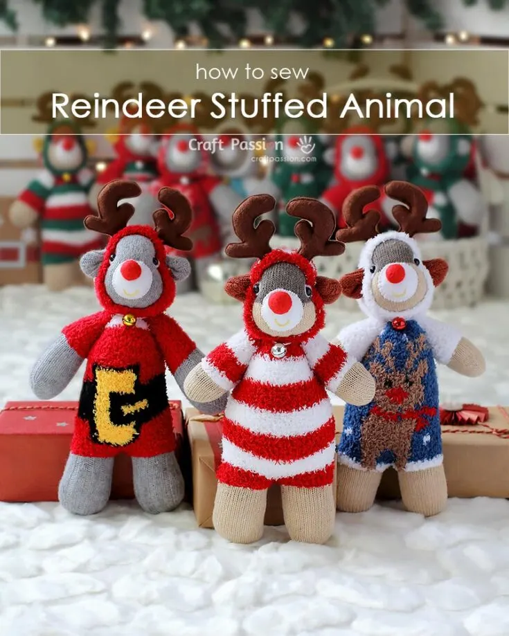 As the winter season comes closer, sew yourself some sock reindeer as the perfect addition to the holiday season. Even the reindeer seem to be in a festive mood, with fun and colorful hoodies of their own!