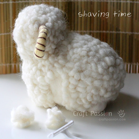 shaving time needle felted sheep
