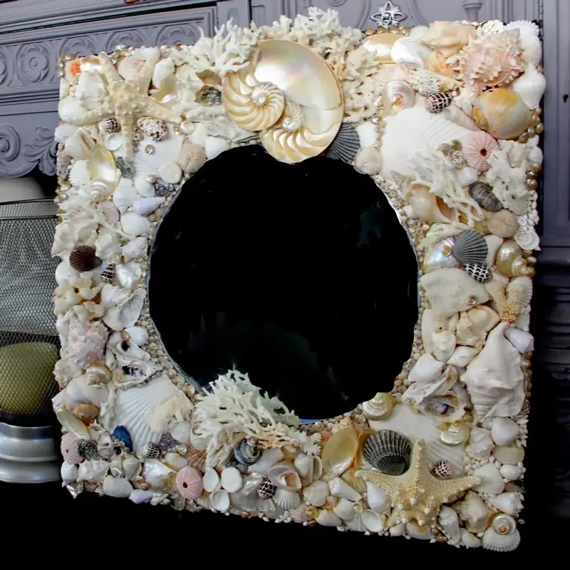 Turn an ordinary mirror into a seaside masterpiece with a unique seashell design. This charming mirror not only adds a touch of coastal elegance but also makes for a stunning conversation starter.