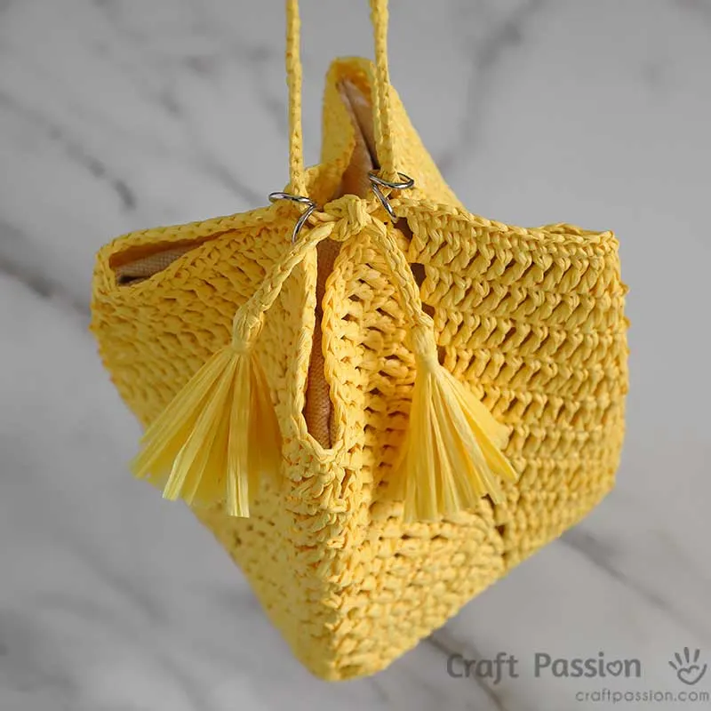 small crochet bag crochet drawstring bag