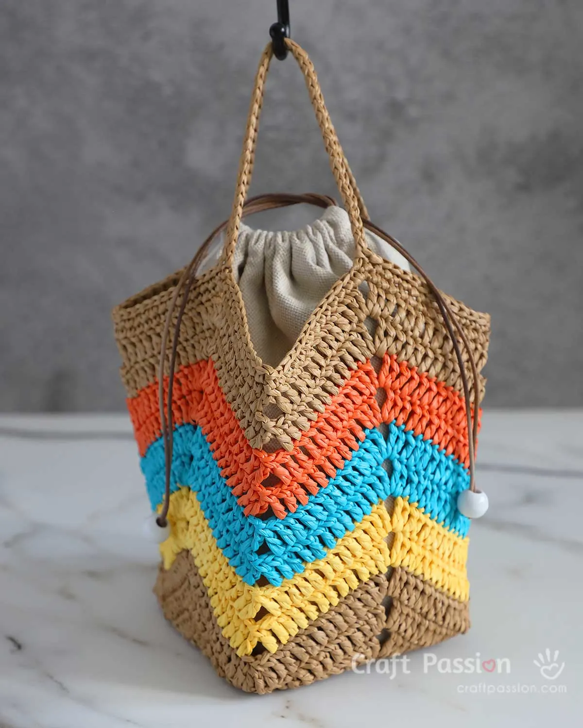 how to crochet square bucket bag