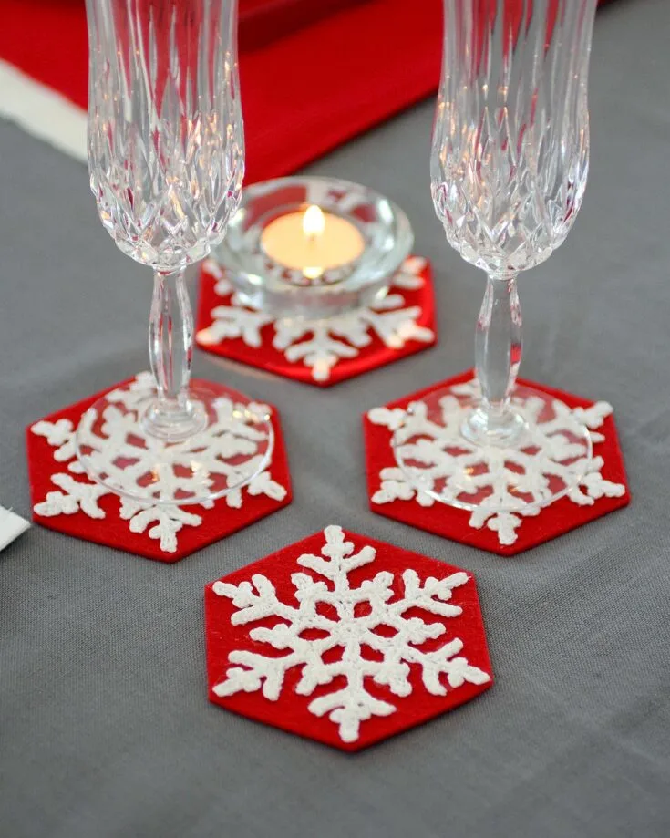 snowflakes coasters