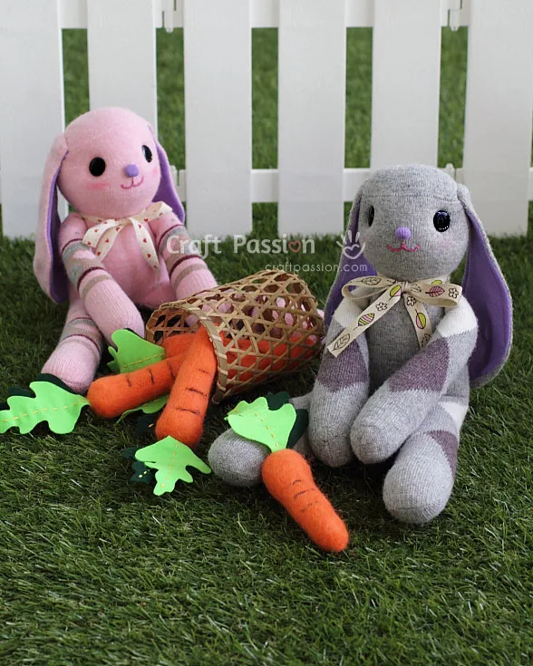 sock bunny stuffed animal sewing pattern