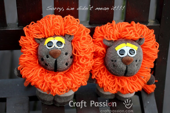 sock lion conviction stuffed lion sewing pattern