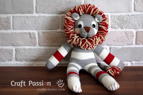 lion stuffed animal sewing pattern