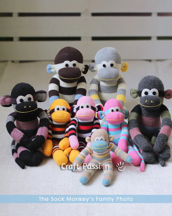 monkey pattern sew from sock