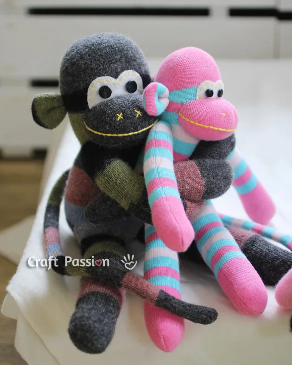 sock monkey sizes stuffed monkey sewing pattern
