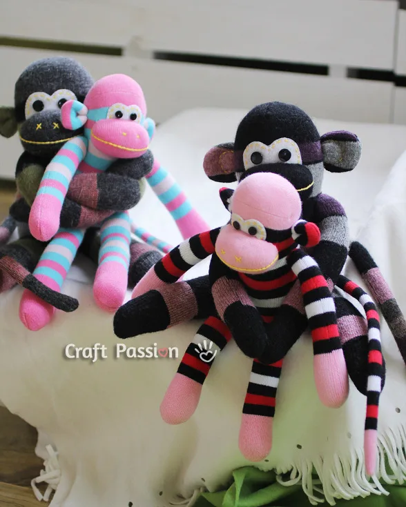 sew monkey doll from sock